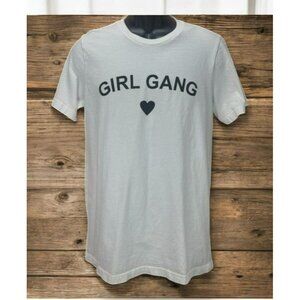 "Girl Gang"‎ Heart Graphic White Womens Tshirt Medium